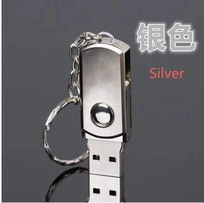USB диск, 4 ГБ, 8 ГБ, 16 ГБ, 32 ГБ, Usb флеш-накопитель из нержавеющей стали, металлический вращающийся Usb флеш-накопитель, usb флеш-накопитель, 64 ГБ, 128 ГБ - Цвет: Серебристый