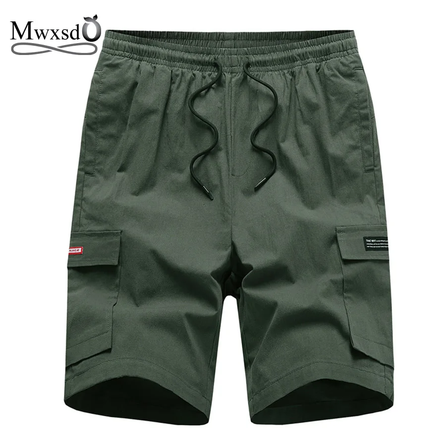 

Mwxsd brand summer casual men cotton shorts men high quality knee length cargo shorts male breath soft shorts bermuda masculina