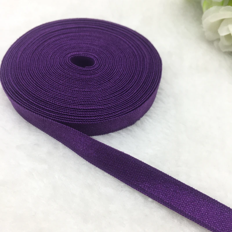 

5 yds 3/8" Purple Spandex Ribbon Multirole Fold Over Elastic Band For Sewing Ties Hair Accessories Waist Garment Accessory