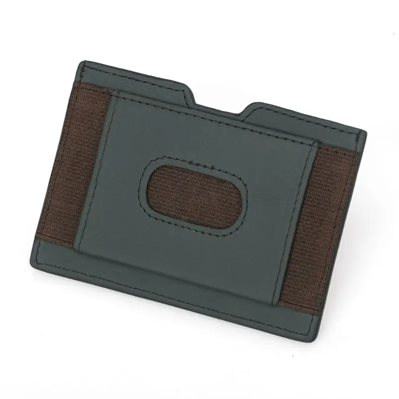 THINKTHENDO для мужчин RFID Блокировка кожаный тонкий кошелек деньги эластичный ремешок кредитный держатель для карт карман
