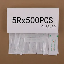 500 шт 5RL 0,35 мм* 59 мм Диаметр стерилизованное одноразовое традиционные Макияж игла для татуировки бровей для перманентного макияжа Machine Gun