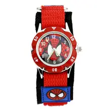 2016 de Bande Dessinée Spiderman Montres Mode Enfants Garçons Enfants Étudiants Spider-Man Nylon Sport Montres Analogique Montre-Bracelet