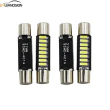 4x branco 28mm 31mm 4014 9smd fusível espelho de vaidade lâmpada festão 6614 fusível luz led 6641 interior do carro viseira de sol vaidade luz