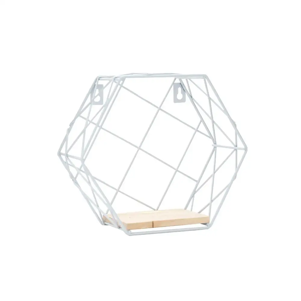 Grid white M Современные настольные ваза шестиугольник металла цветочного горшка Лоток Cube беседками посадки цветок украшение дома - Цвет: Grid white M