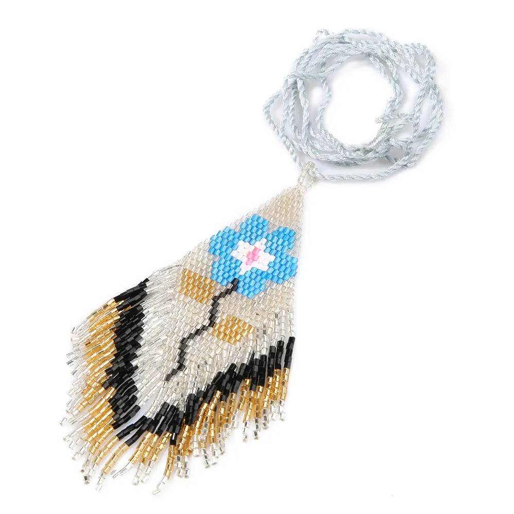 

SHINUSBOHO pink hamsa hand miyuki necklace bohemia pendant necklace kabbalah collier women handmade jewellery frienship necklace