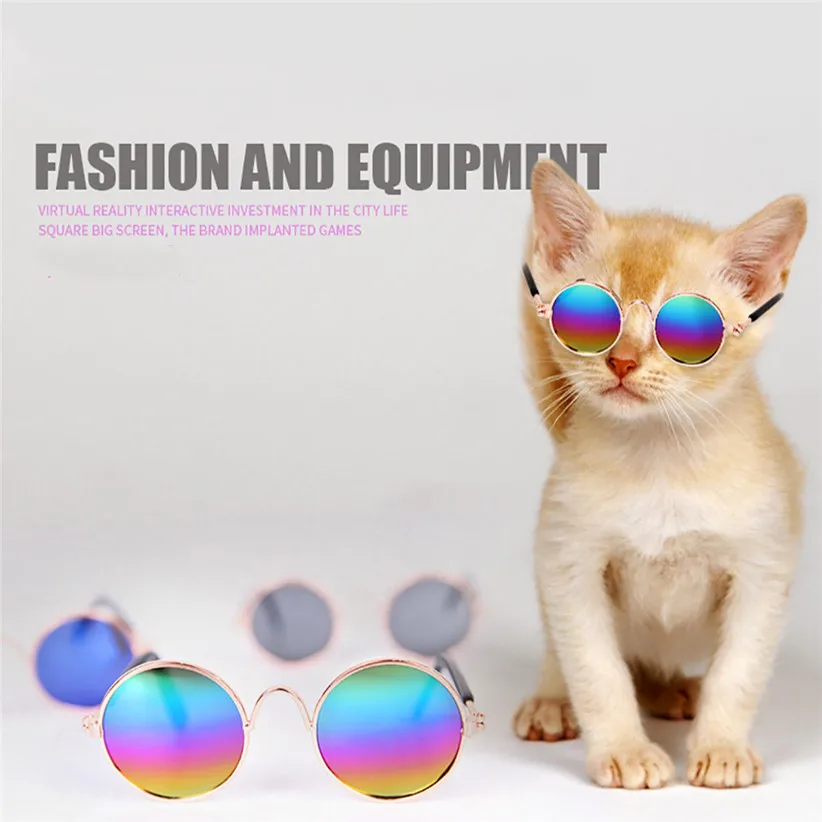 Дешевые товары для питомцев кошек УФ кошачьи солнцезащитные очки Защита глаз Одежда Аксессуары для ухода за кошками 80710