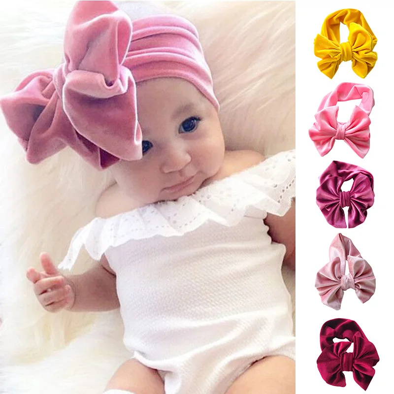 Big Bowknot Baby Girl Headbands Newborn Baby Bows Hair Band Elastic