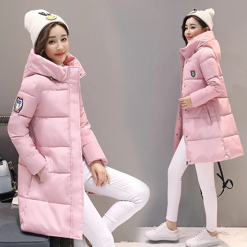 

SNOW PINNACLE 2018 Women Winter Parkas Female Warm Thicken Middle-Long Slim Hooded jacket coat Cotton Padded Parkas coat M-3XL