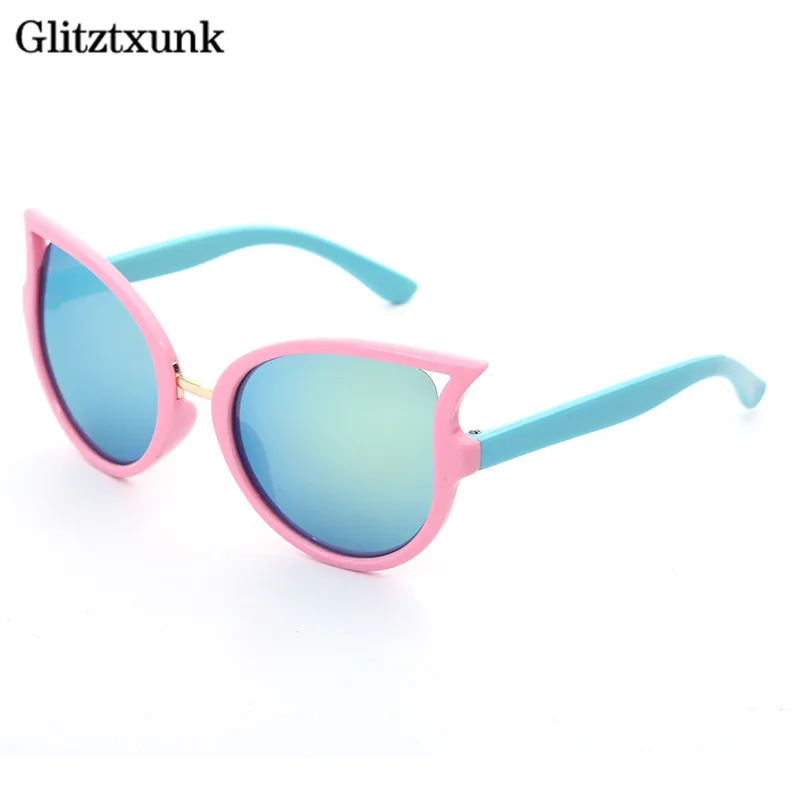 

Glitztxunk New Fashion Cat Eye Sunglasses Kids Colorful Frame Gradient Sun Glasses Driving UV400 Boys/Girls Goggles Eyewear