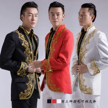 

2018 men's new Chinese style men's dress national costumes groom suit suit host costume tide