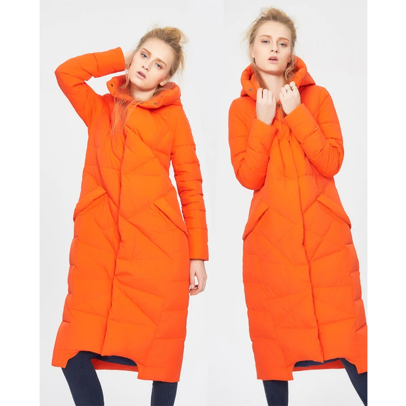 2017 winter new fashion women's long hooded down jacket female Maternity coat worm down coat dalvey pocket watch