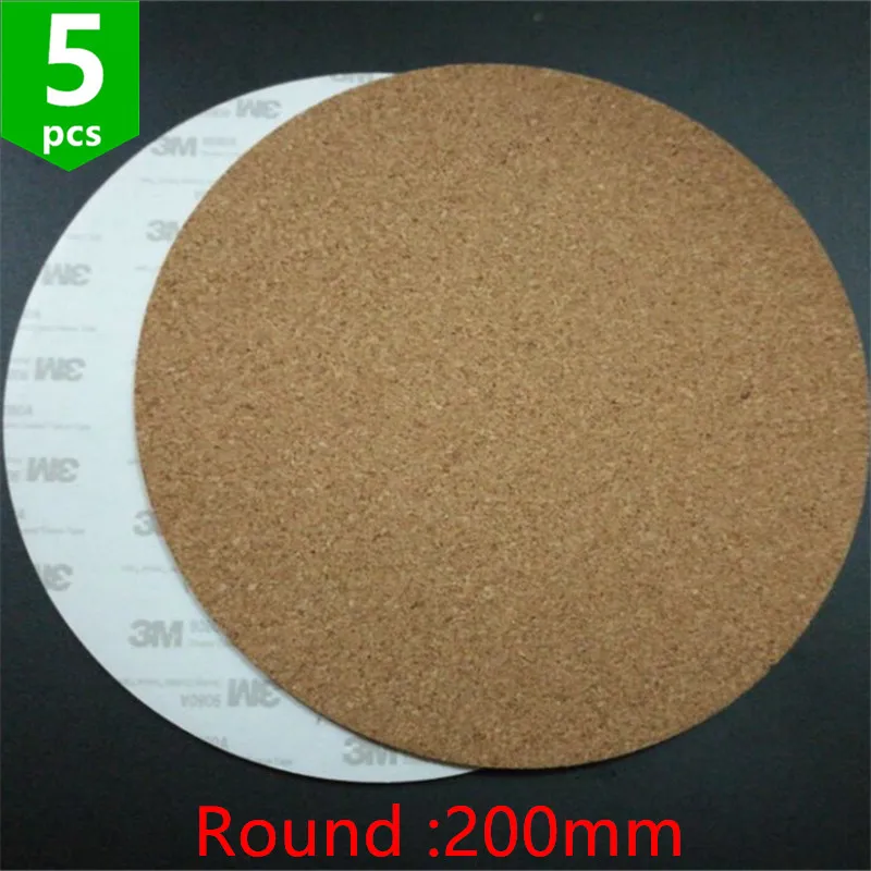 

2pcs* 200mm round adhesive cork sheets for Kossel 3D Printer Mk2y Heatbed Heat Bed Hot Plate Issulation Cork sheet