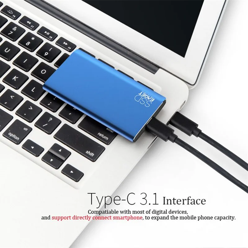 Eaget M10 внешний SSD ТБ 512GB Type C 3 1 Gen2 Мобильный Внешний твердотельный накопитель