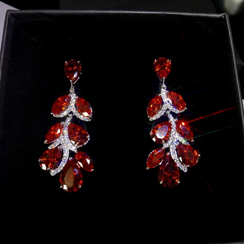 Женские серьги гвоздики с листьями Bijoux свадебные аксессуары для волос тиара