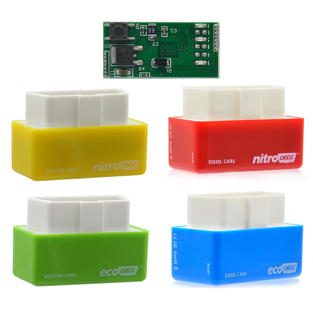 Желтый Nitroobd2 Plug& Drive OBD2 чип-тюнинг для бензиновых автомобилей Nitro OBD2 Plug больше мощности