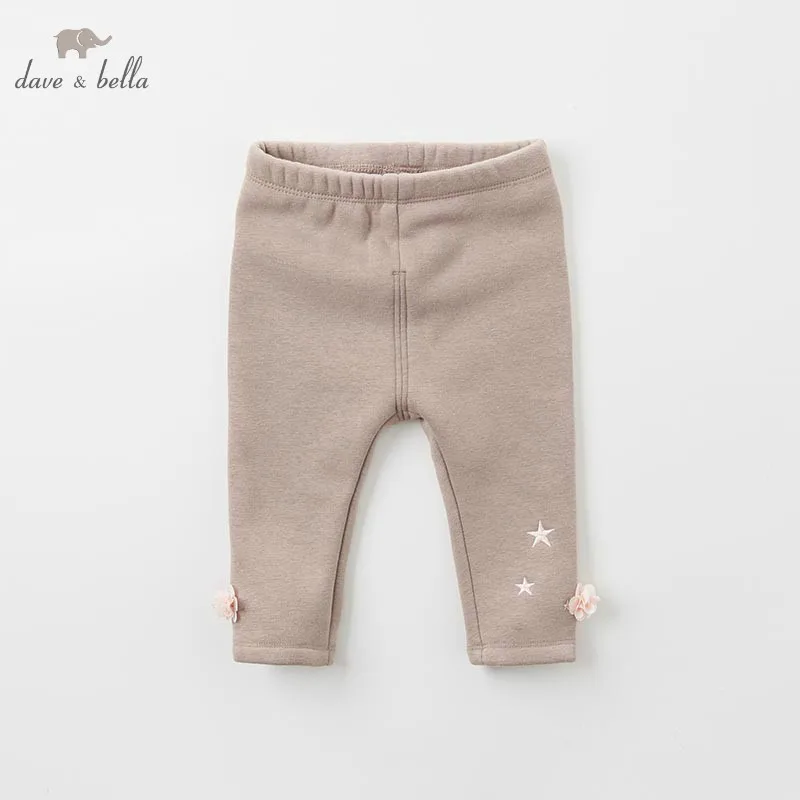 DBJ7877 dave bella/зимние штаны для маленьких девочек на осень и зиму детские длинные штаны для малышей