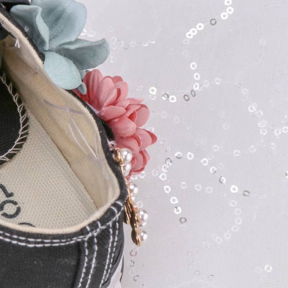 Парусиновая обувь для девочек, ручная работа, пошив цветов, оригинальная обувь на плоской подошве, обувь для бега, большой размер 46, обувь с