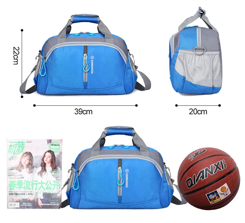 Waterproof Nylon Travel Luggage Bag Large Capacity Sports Yoga Gym Bag Women Fitness Basketball Training Shoulder Bag XA1WD