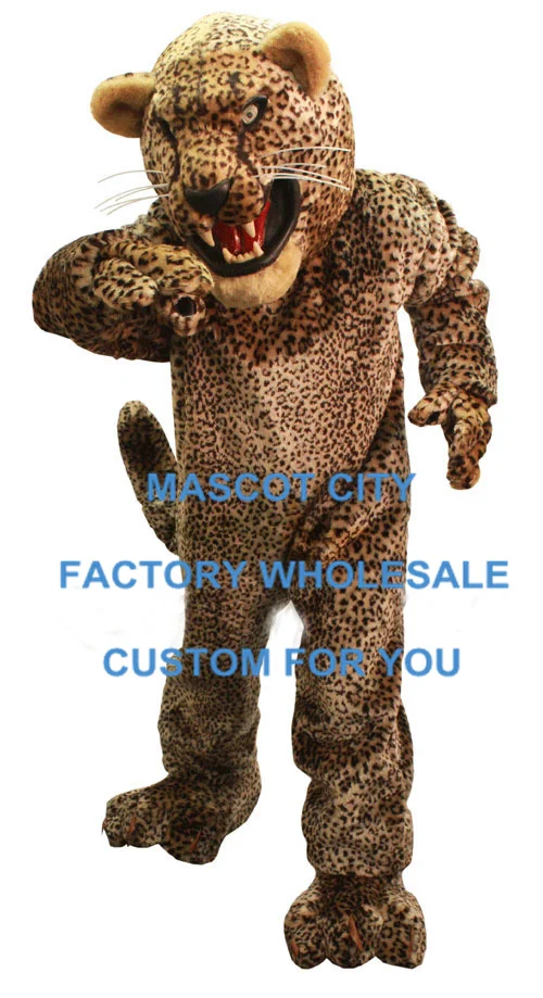 Super Deluxe Style Snarling Cheetah Mascot Costume Leapord Cat Senior Club Mascotte Mascota Outfit Suit Party SW600 | Тематическая
