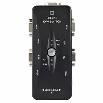 

Worallymy USB2.0 Manual KVM Switchers One Input Four Outputs Splitters Switch Box Adapter Support 1920x1440