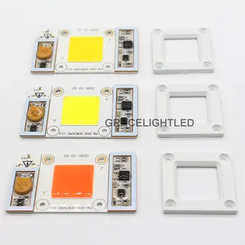 

1pcs 50W 220V AC High Power led chip built-in driver Full Spectrum Royal Blue White Warm White 3000K 4500K 6000K 10000K -35000K