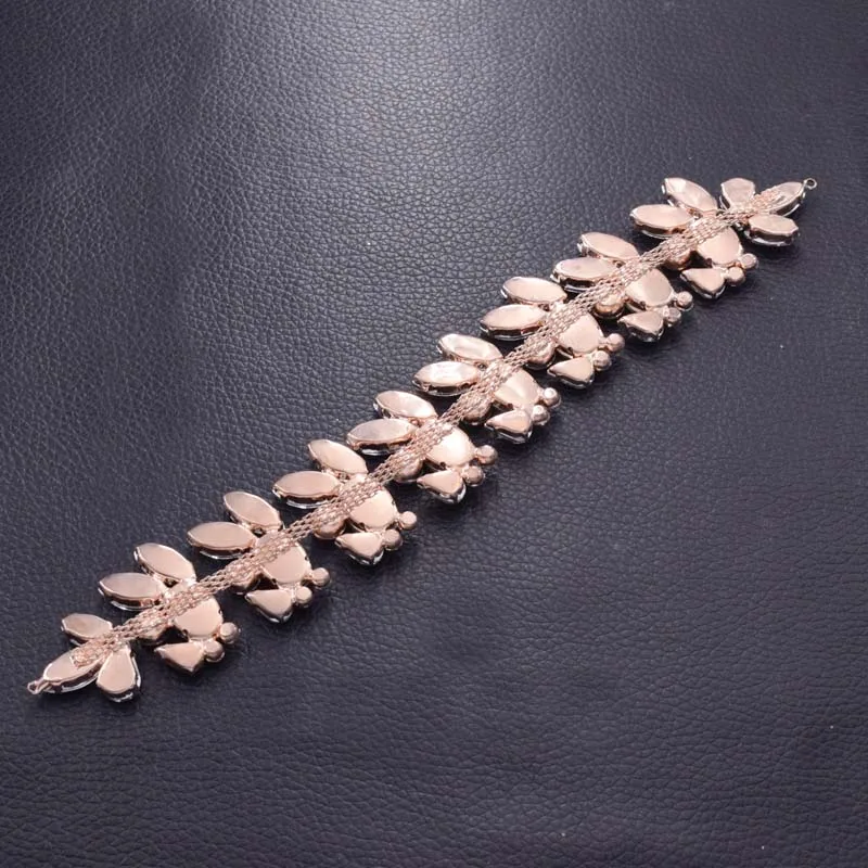 Opal rhinestone crystal appliques for bridal (9)