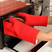 Anti-Wärme Silikon Topflappen Rutschfeste Mitt Kochen Werkzeuge Grill Küche Gadgets BBQ Mikrowelle Farbe Rot 1 Stück