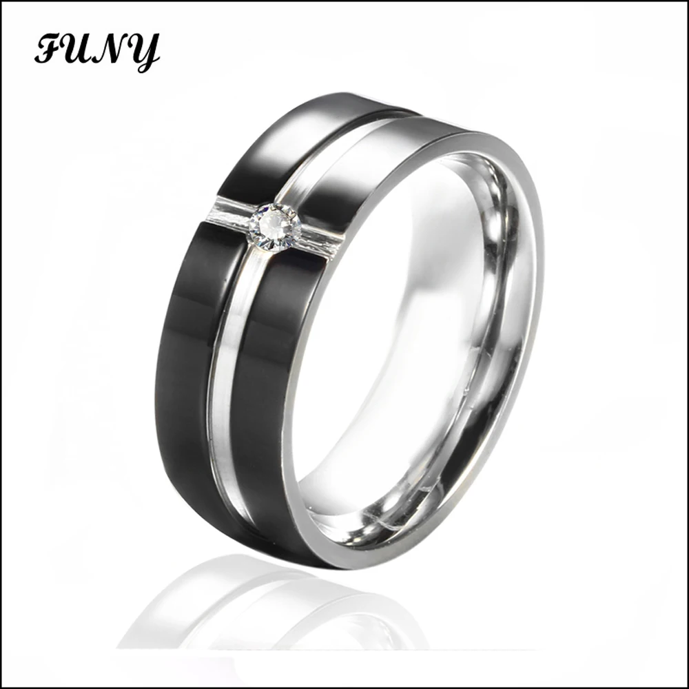 Black Rings for women High quality jewelery Wedding Bands Classic Party