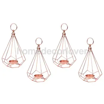 

4Pcs Geometry Hanging Candle Tealight Holder Light Party Wedding Home Decor
