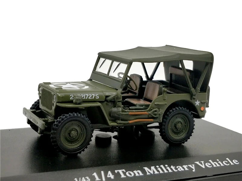 

1:43 Kidsway 1/4 Ton Military Vehicle Willis Soft-top Diecast Model Car Miniature Vehicle