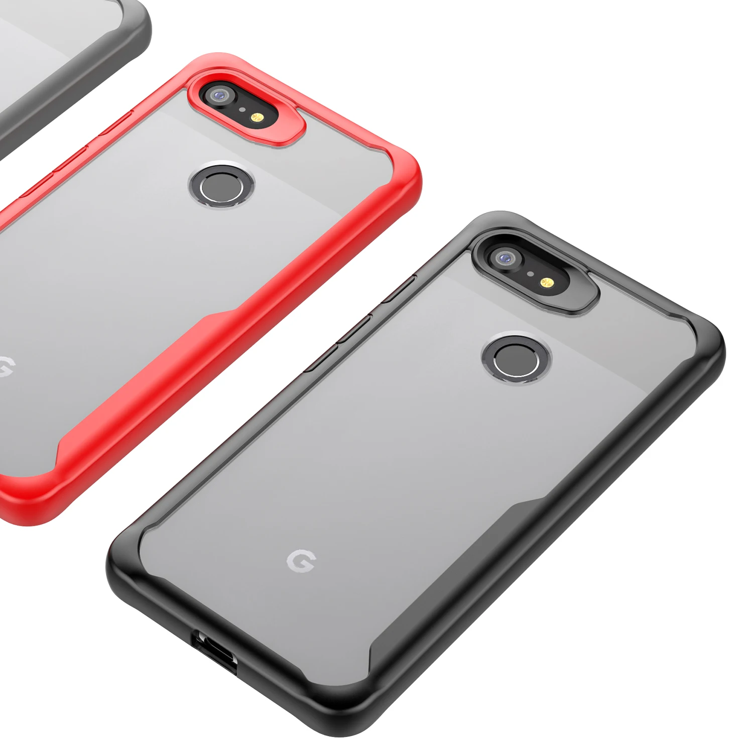 For Google Pixel 3 3XL Case Soft Silicone+Transparent PC Armor