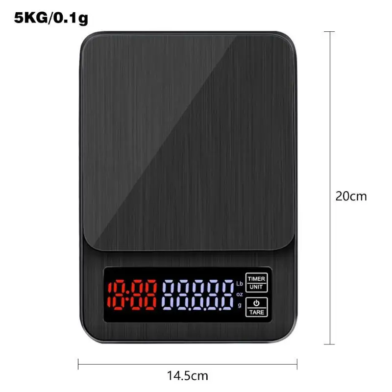 Weighing Scale Digital Electronic Scale with Timing USB Power Socket Jewelry Food Coffee Kitchen Scale Weight Balance Tools - Цвет: 5kg