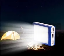 ELECTSHONG Solar Panel Power Bank Dual USB Waterproof PowerBank Portable Charger External Battery Power+ LED Light