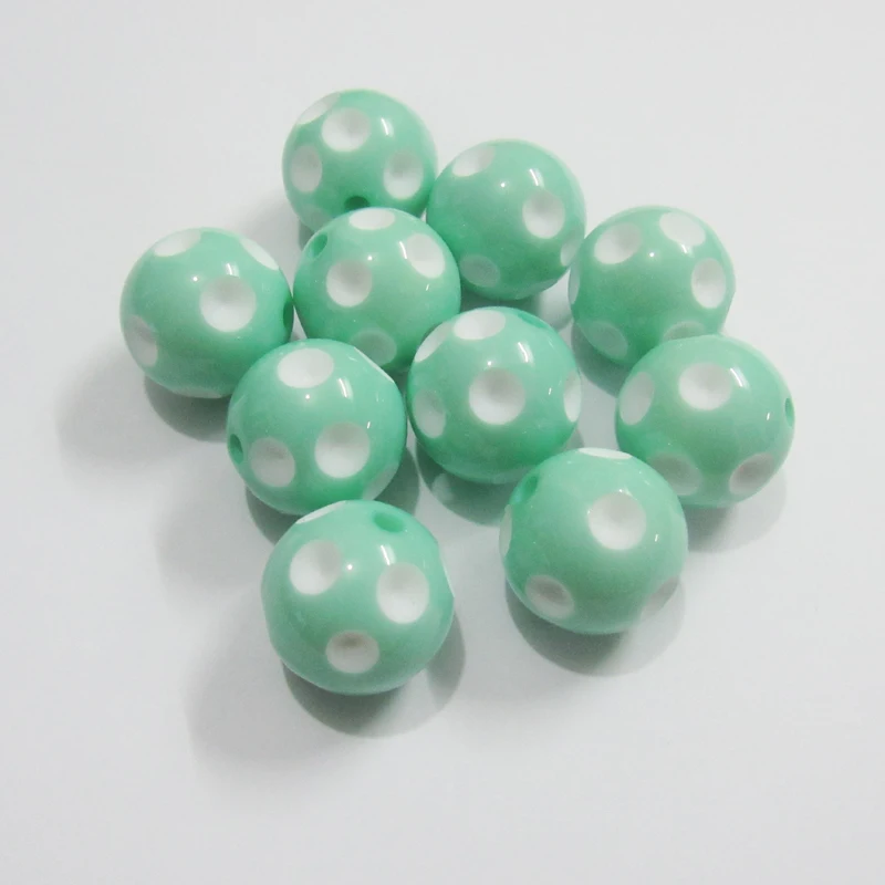 

Newest !!20mm 100pcs/lot Bright Mint Green Polka Dot Beads Free Shipment