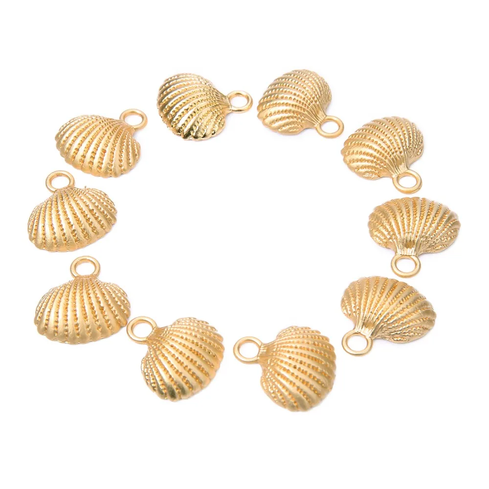 

XINYAO 10pcs/lot Handmade Gold Charm Pendants For Bracelets Necklace Summer Anklets Tiny Shell DIY Boho Indian Jewelry Making