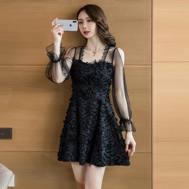 moda feminina brand chic party dress women korean fashion mash elegant Solid A Line Vintage
