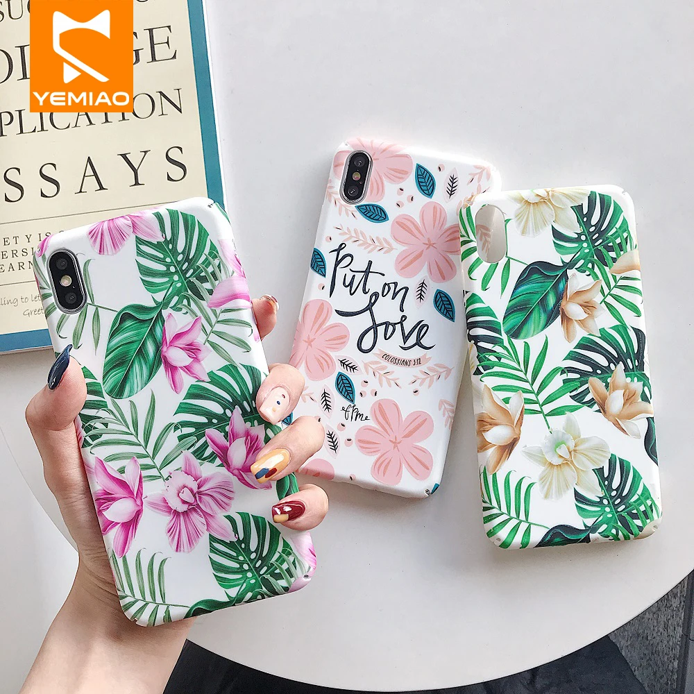 

Luminous Flower Case For iPhone 7 8 Plus 6 6S Plus Garden Vintage Floral Pattern Hard Cover For iPhone XS Max X XR Glowing Case