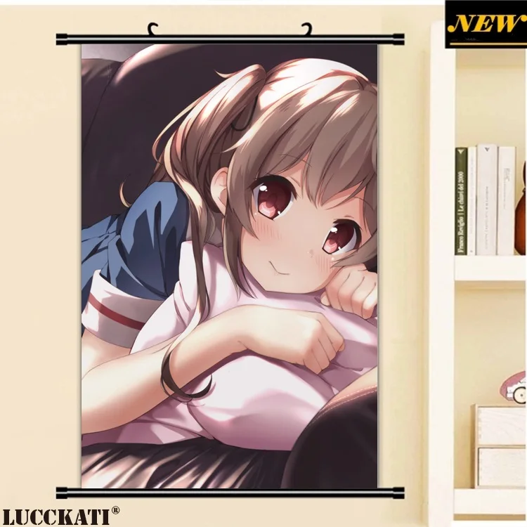 18 anthropomorphism blush brown_hair couch ezoshika kantai_collection long_hair murasame_(kancolle) red_eyes seifuku signed snow tree twintails__
