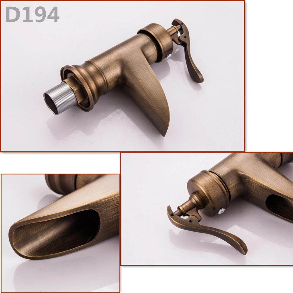 European antique bathroom sink basin faucet retro Single hole basin faucet vintage Brass water tap hot and cold Mci8