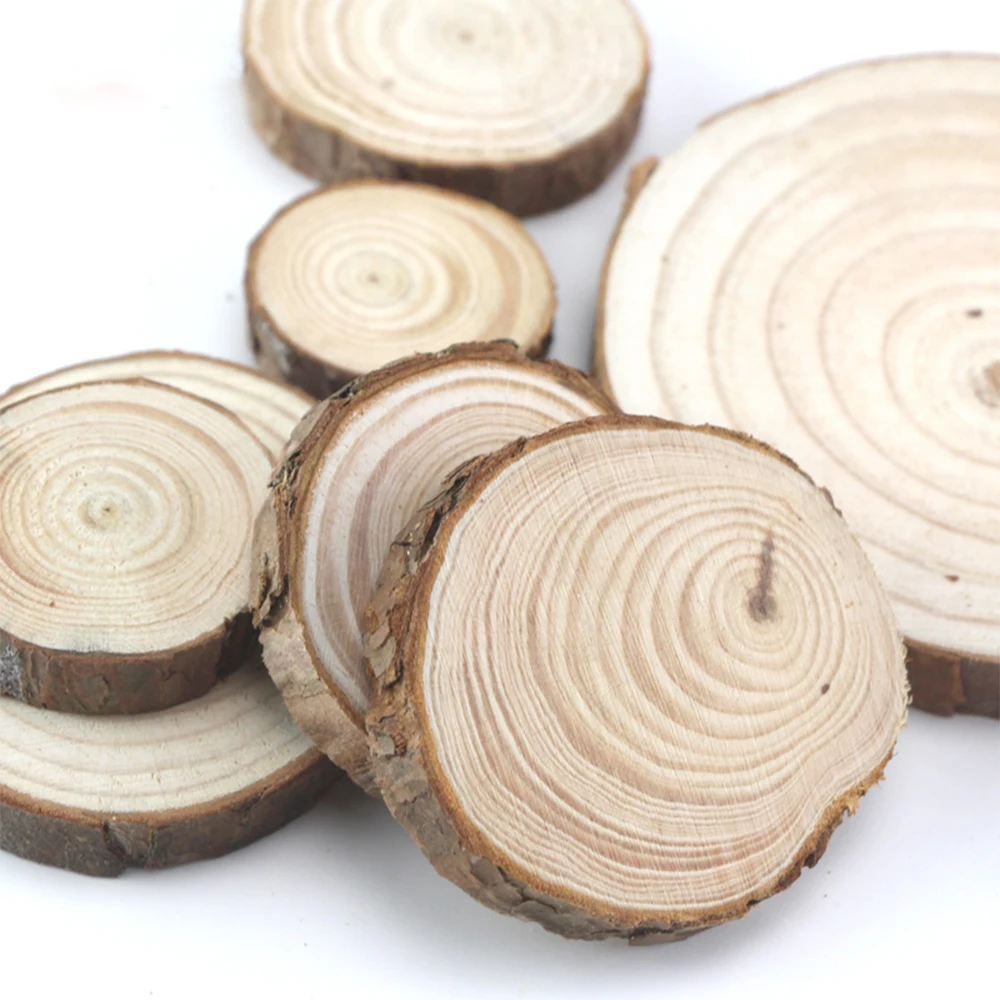 10Pcs Natural Wood Slices DIY Craft Decorations For Birthday Party Kids Table Number Cards Wedding Decoration Gift Tags C1022 | Дом и сад