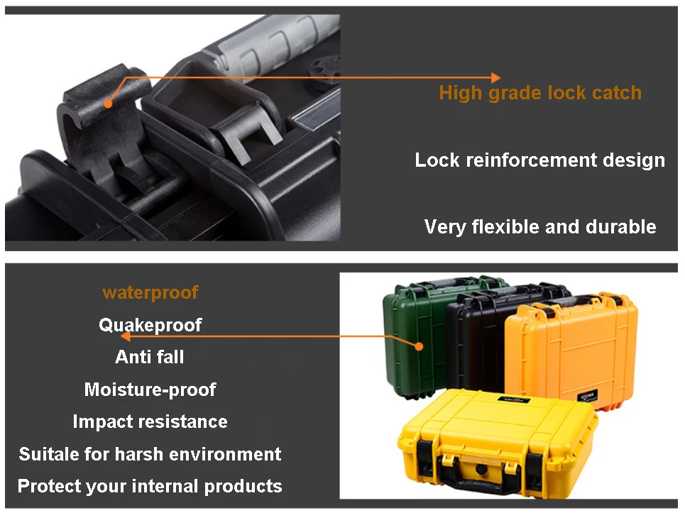 Водонепроницаемый защитные инструментальное оборудование чемодан ударопрочный инструмент пластиковый ящик для инструментов