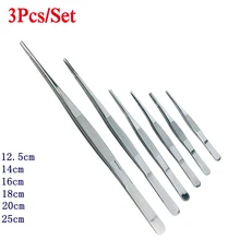 6 размеров чередой для применения в горнодобывающей промышленности для дробления Пинцет барбекю Нержавеющая сталь длинные Еда щипцы прямые Домашний медицинский пинцет сад Кухня инструментов для барбекю 3 шт./компл