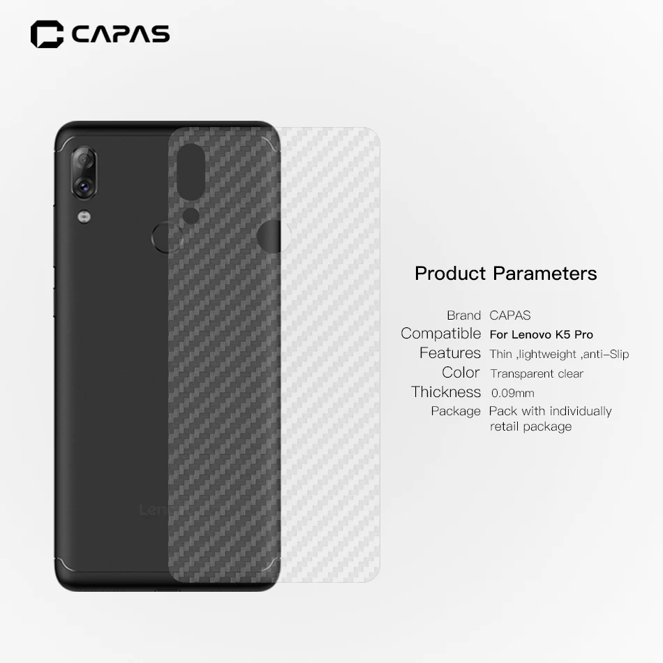 

2pcs For Lenovo K5 Pro Back Film For Lenovo S5 Pro Back Battery Cover Protective Film Ultra-thin Carbon Fiber Protective Sticker