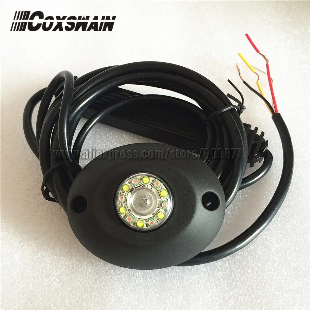 

L306-12 Dual color LED Hide away warning light, TIR-12 1W LED headlight, 100% Waterproof, 25 flash patterns, interior light