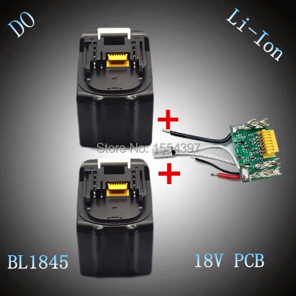 

2 Rechargeable Power Tool Battery Lithium Ion 4500mAh with PCB Circuit Board Replacement for Makita 18V BL1830 LXT400 194205-3