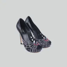 Basic Editions Женщины Высокие Каблуки Весна Лето Обувь Свадьбу Peep Toe Вырез Горный Хрусталь Shoes-2108B830