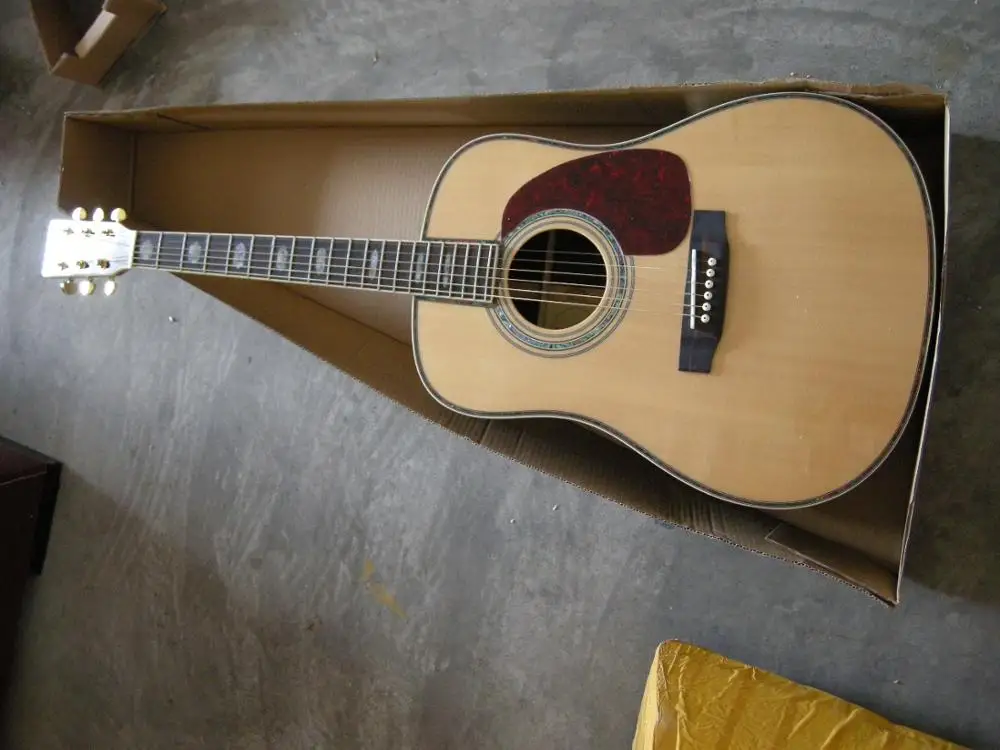 

Free Shipping China guitar factory custom 100% New spruce solid top 45 Acoustic guitar in Natural MU