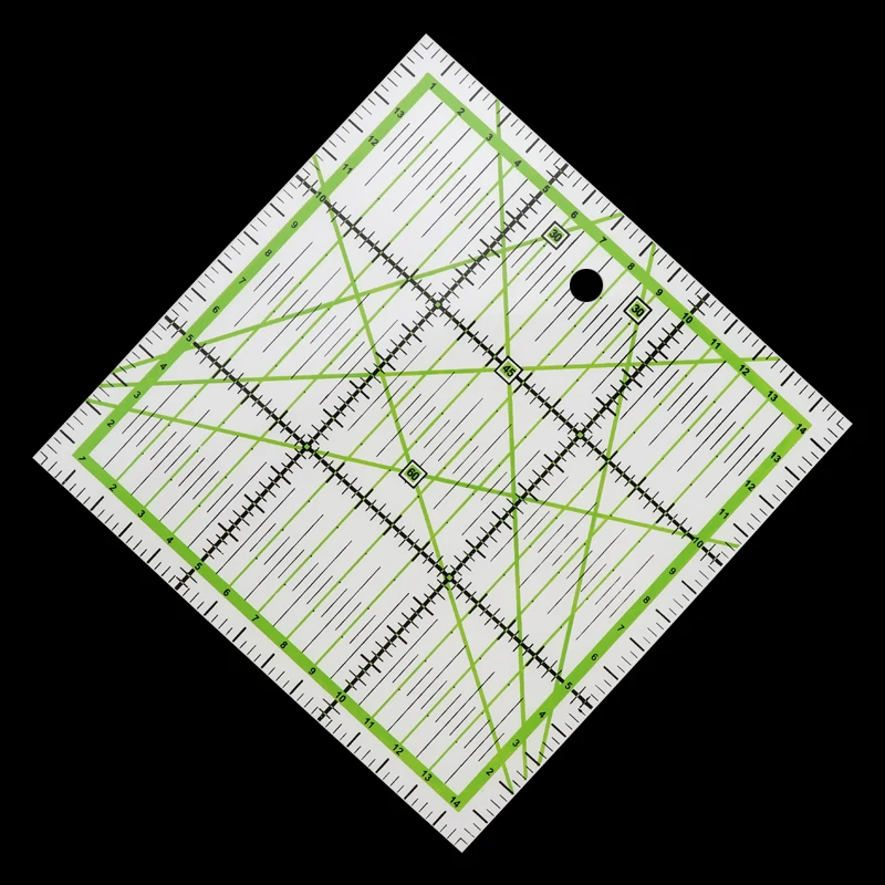 Высококлассная акриловая многофункциональная линейка для одежды 15*15 см, швейная Лоскутная Ручка для ног, линейка для резки ткани