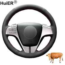 Hand Sewing Car Steering Wheel Cover Funda Volante Top Layer Cow Leather Volant For Mazda 6 Atenza 2009 2010 2011 2012 2013