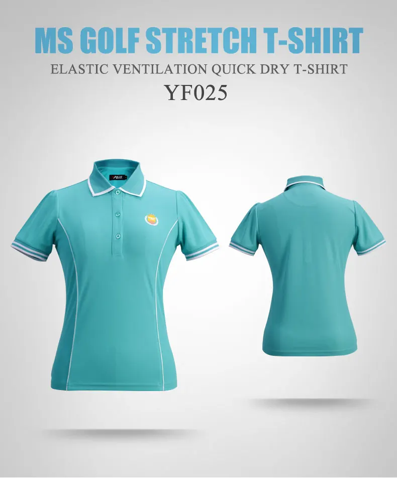 PGM новые женские футболки поло для гольфа с коротким рукавом летние шорты для гольфа из полиэстера для женщин быстросохнущая одежда для поло